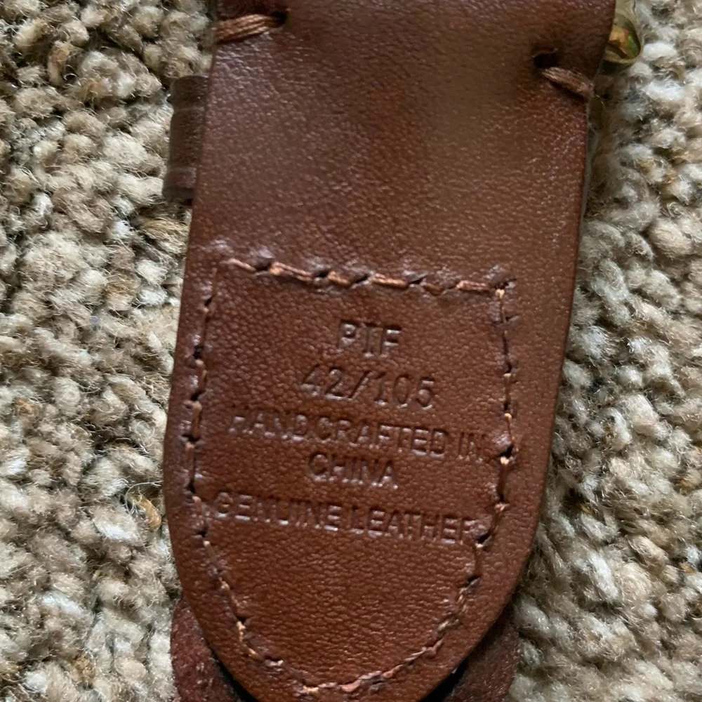 Men’s Brown Braided Genuine Leather Belt 42